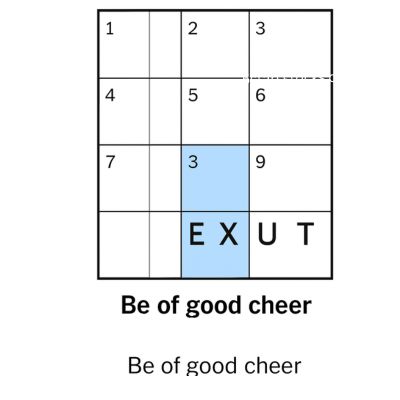 be of good cheer nyt