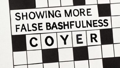 showing more false bashfulness crossword