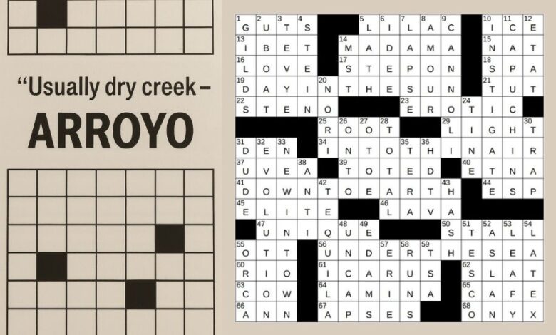 usually dry creek wsj crossword clue